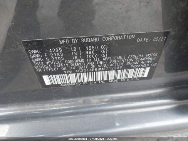 Photo 8 VIN: 4S3GTAB68M3712306 - SUBARU IMPREZA 