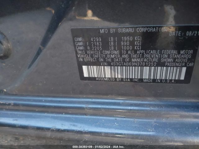 Photo 8 VIN: 4S3GTAB69N3701252 - SUBARU IMPREZA 