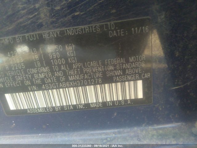 Photo 8 VIN: 4S3GTAB6XH3701278 - SUBARU IMPREZA 