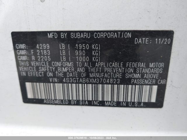 Photo 8 VIN: 4S3GTAB6XM3704823 - SUBARU IMPREZA 