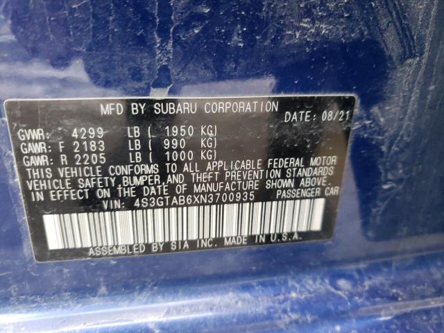 Photo 12 VIN: 4S3GTAB6XN3700935 - SUBARU IMPREZA 