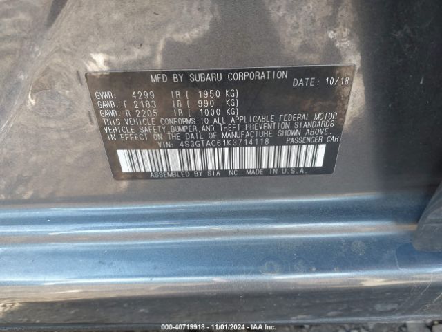 Photo 8 VIN: 4S3GTAC61K3714118 - SUBARU IMPREZA 