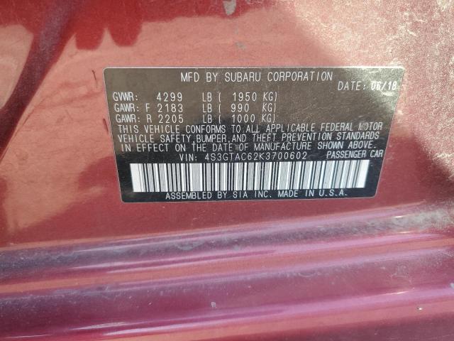 Photo 12 VIN: 4S3GTAC62K3700602 - SUBARU IMPREZA PR 