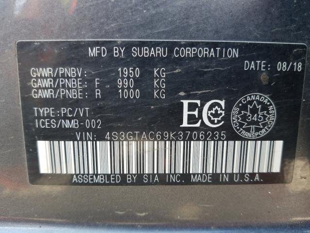 Photo 9 VIN: 4S3GTAC69K3706235 - SUBARU IMPREZA PR 