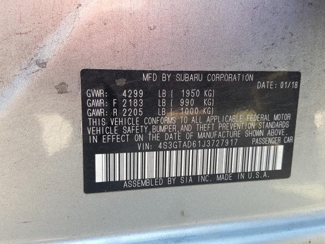 Photo 9 VIN: 4S3GTAD61J3727917 - SUBARU IMPREZA PR 