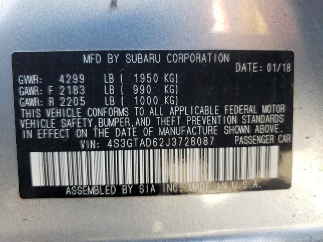 Photo 9 VIN: 4S3GTAD62J3728087 - SUBARU IMPREZA PR 