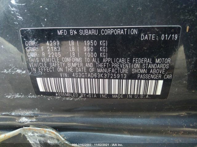 Photo 8 VIN: 4S3GTAD63K3725913 - SUBARU IMPREZA 