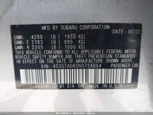 Photo 8 VIN: 4S3GTAD65N3724654 - SUBARU IMPREZA 