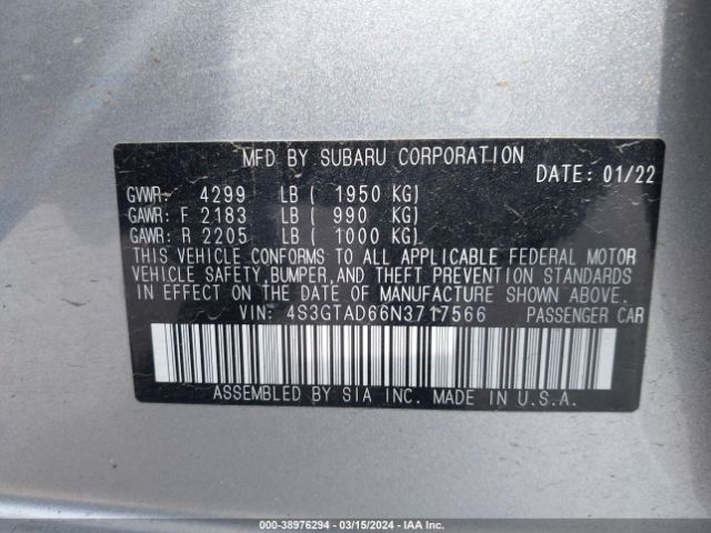 Photo 8 VIN: 4S3GTAD66N3717566 - SUBARU IMPREZA 