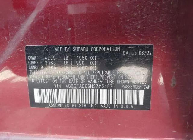 Photo 8 VIN: 4S3GTAD66N3725487 - SUBARU IMPREZA 