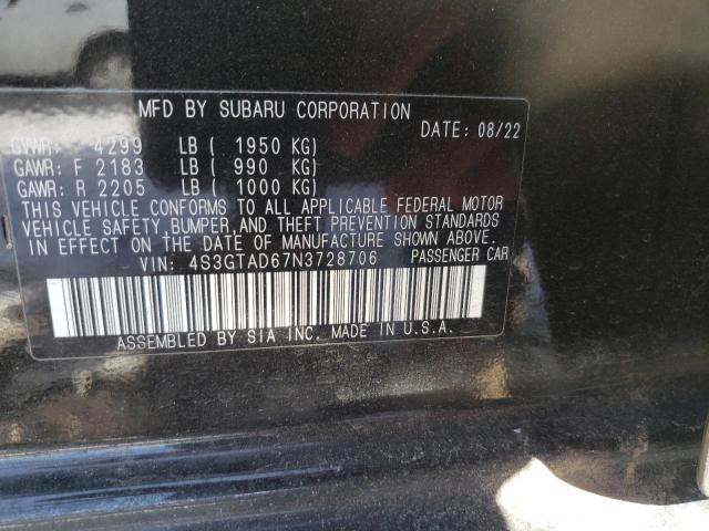 Photo 11 VIN: 4S3GTAD67N3728706 - SUBARU IMPREZA PR 