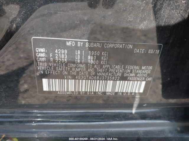 Photo 8 VIN: 4S3GTAD68J3735822 - SUBARU IMPREZA 