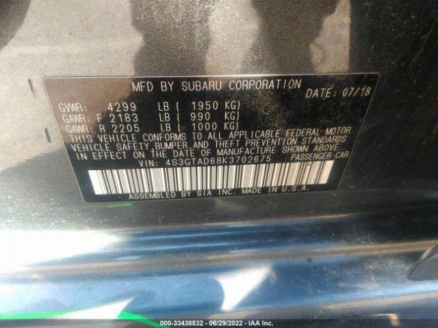 Photo 8 VIN: 4S3GTAD68K3702675 - SUBARU IMPREZA 