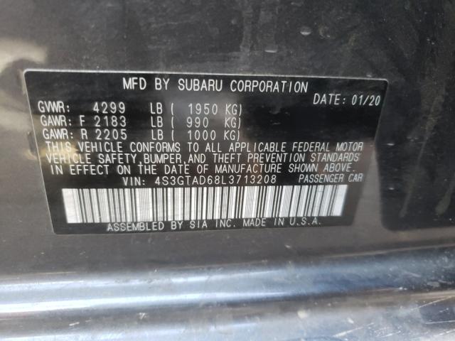 Photo 9 VIN: 4S3GTAD68L3713208 - SUBARU IMPREZA PR 