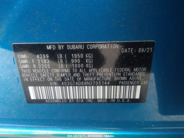 Photo 8 VIN: 4S3GTAD68N3705144 - SUBARU IMPREZA 