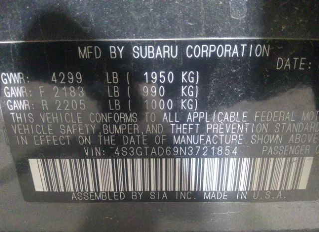 Photo 8 VIN: 4S3GTAD69N3721854 - SUBARU IMPREZA 