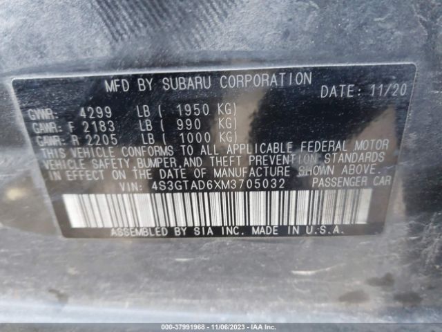 Photo 8 VIN: 4S3GTAD6XM3705032 - SUBARU IMPREZA 