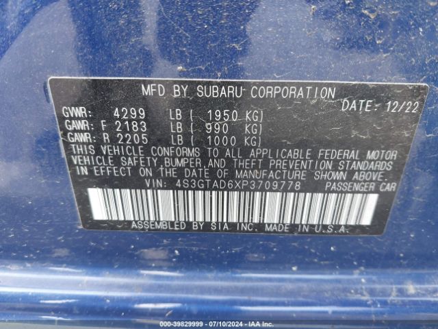 Photo 8 VIN: 4S3GTAD6XP3709778 - SUBARU IMPREZA 