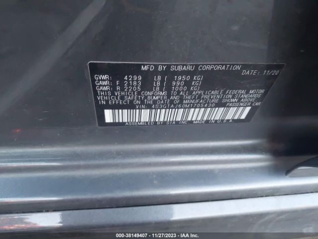 Photo 8 VIN: 4S3GTAJ60M1705430 - SUBARU IMPREZA 