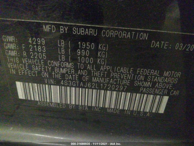 Photo 8 VIN: 4S3GTAJ62L1720297 - SUBARU IMPREZA 