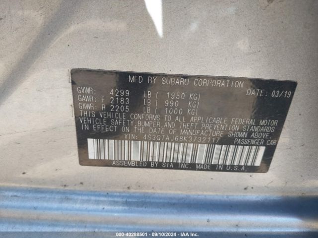 Photo 8 VIN: 4S3GTAJ68K3732117 - SUBARU IMPREZA 