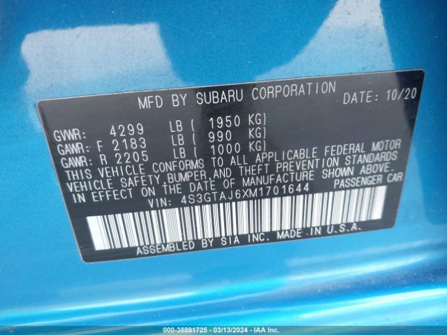 Photo 8 VIN: 4S3GTAJ6XM1701644 - SUBARU IMPREZA 