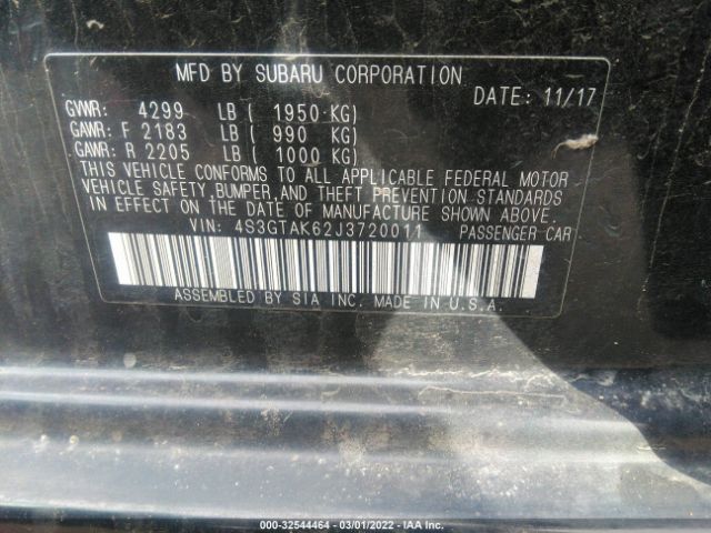 Photo 8 VIN: 4S3GTAK62J3720011 - SUBARU IMPREZA 