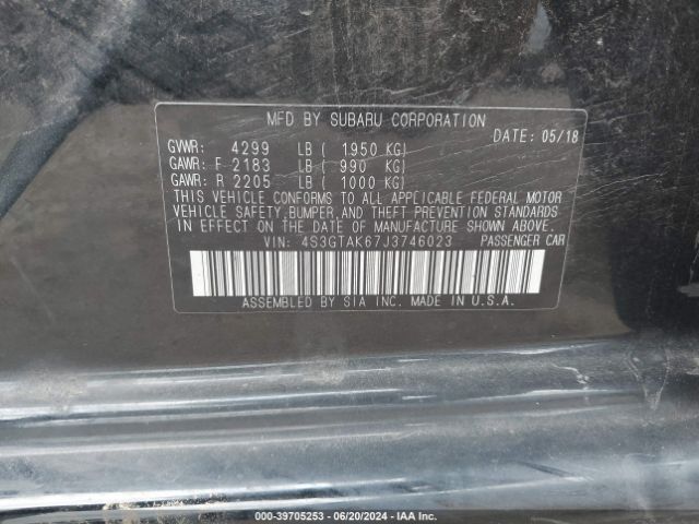 Photo 8 VIN: 4S3GTAK67J3746023 - SUBARU IMPREZA 