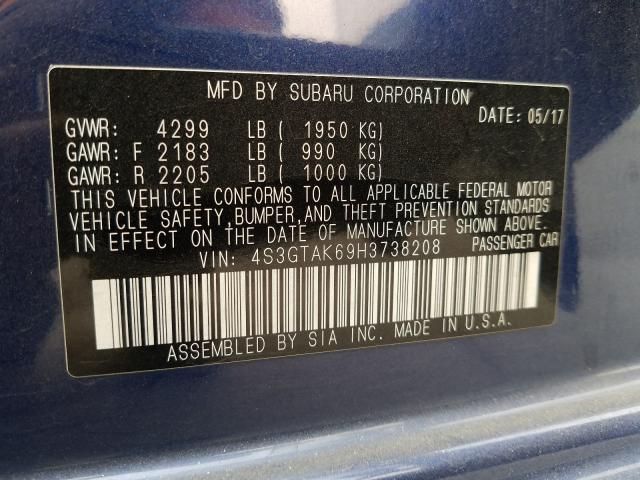 Photo 9 VIN: 4S3GTAK69H3738208 - SUBARU IMPREZA SP 