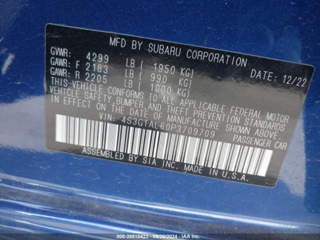 Photo 8 VIN: 4S3GTAL60P3709709 - SUBARU IMPREZA 