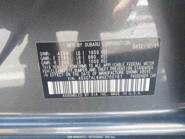 Photo 8 VIN: 4S3GTAL69N3700181 - SUBARU IMPREZA 