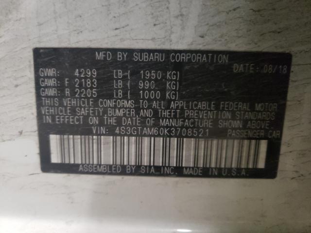 Photo 9 VIN: 4S3GTAM60K3708521 - SUBARU IMPREZA SP 