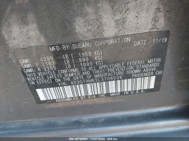 Photo 8 VIN: 4S3GTAM62L3708036 - SUBARU IMPREZA 