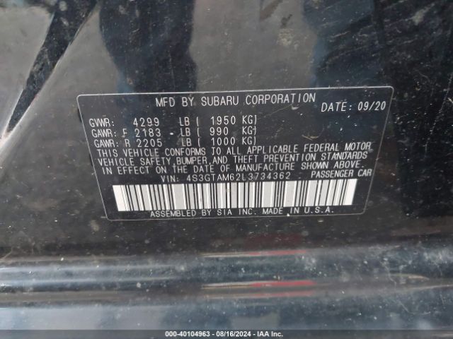 Photo 8 VIN: 4S3GTAM62L3734362 - SUBARU IMPREZA 