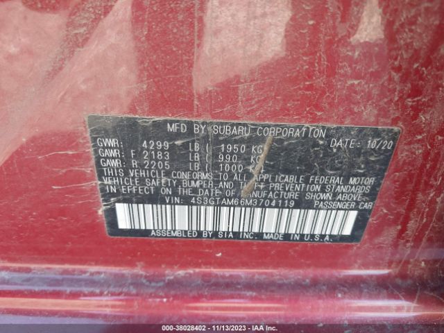 Photo 8 VIN: 4S3GTAM66M3704119 - SUBARU IMPREZA 