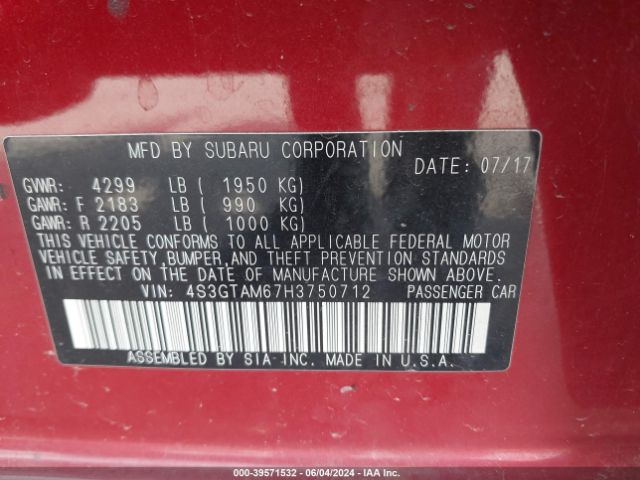 Photo 8 VIN: 4S3GTAM67H3750712 - SUBARU IMPREZA 