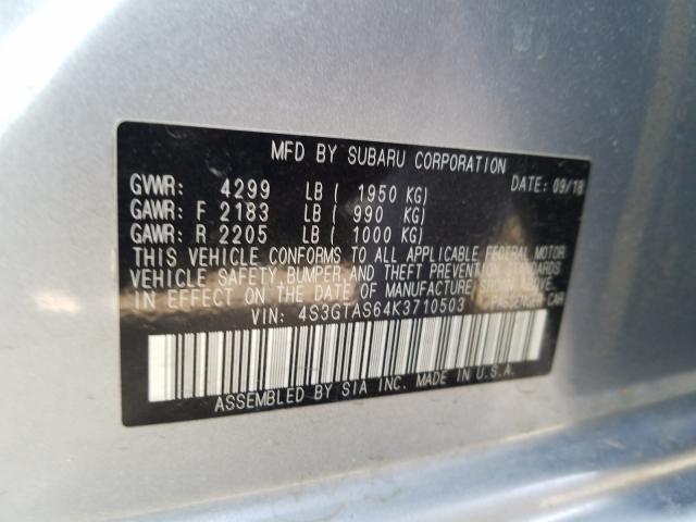 Photo 9 VIN: 4S3GTAS64K3710503 - SUBARU IMPREZA LI 