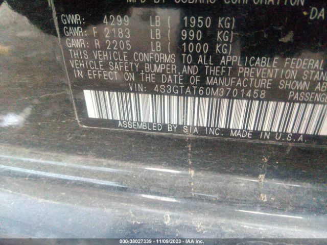 Photo 8 VIN: 4S3GTAT60M3701458 - SUBARU IMPREZA 