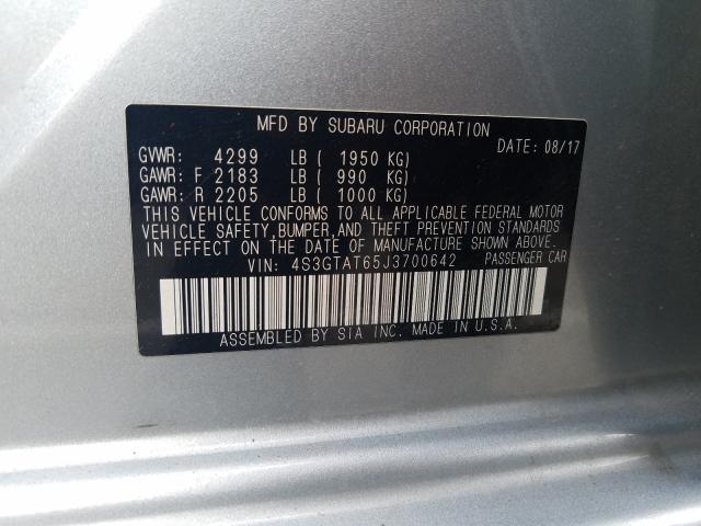 Photo 9 VIN: 4S3GTAT65J3700642 - SUBARU IMPREZA 