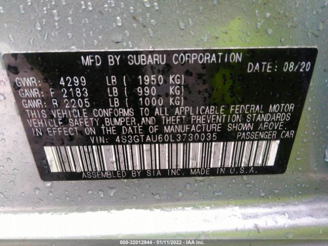 Photo 8 VIN: 4S3GTAU60L3730035 - SUBARU IMPREZA 