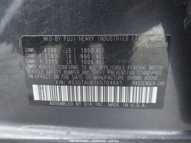 Photo 8 VIN: 4S3GTAU61H3704891 - SUBARU IMPREZA 