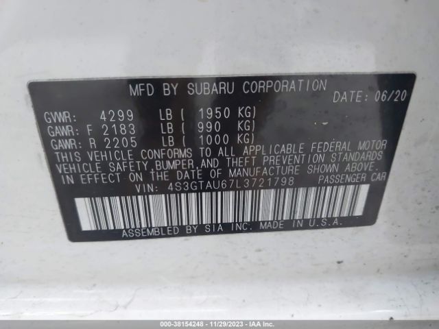 Photo 8 VIN: 4S3GTAU67L3721798 - SUBARU IMPREZA 