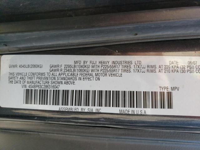 Photo 12 VIN: 4S4BP63C286316047 - SUBARU OUTBACK 