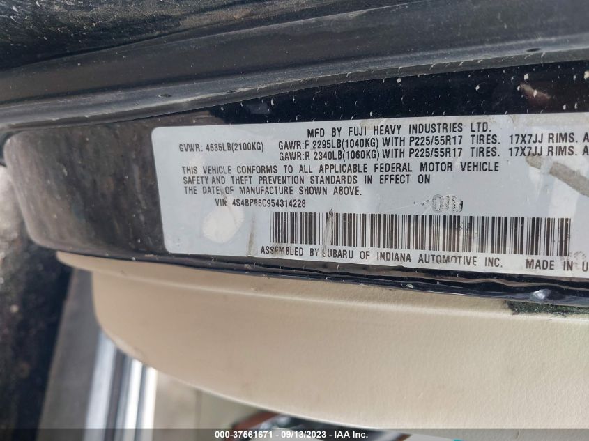 Photo 8 VIN: 4S4BP86C954314228 - SUBARU LEGACY 