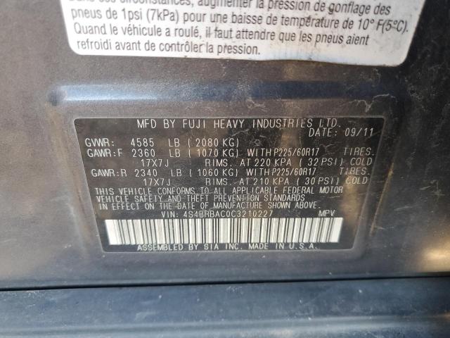 Photo 11 VIN: 4S4BRBAC0C3210227 - SUBARU OUTBACK 