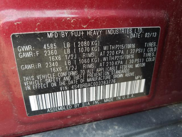 Photo 9 VIN: 4S4BRBAC0D3283776 - SUBARU OUTBACK 2. 