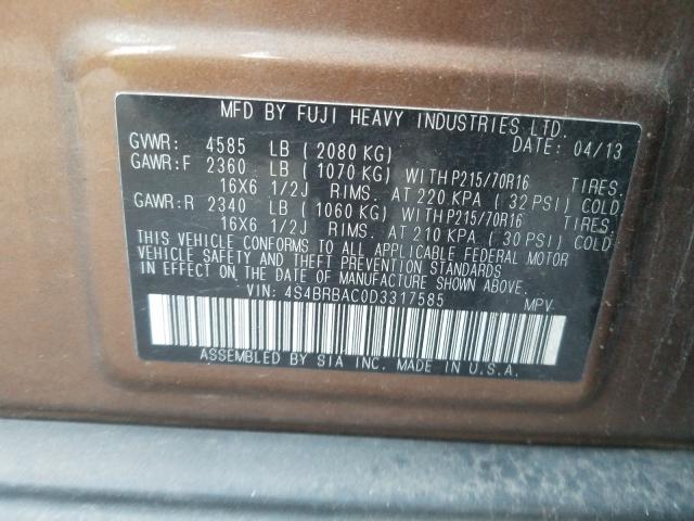 Photo 9 VIN: 4S4BRBAC0D3317585 - SUBARU OUTBACK 