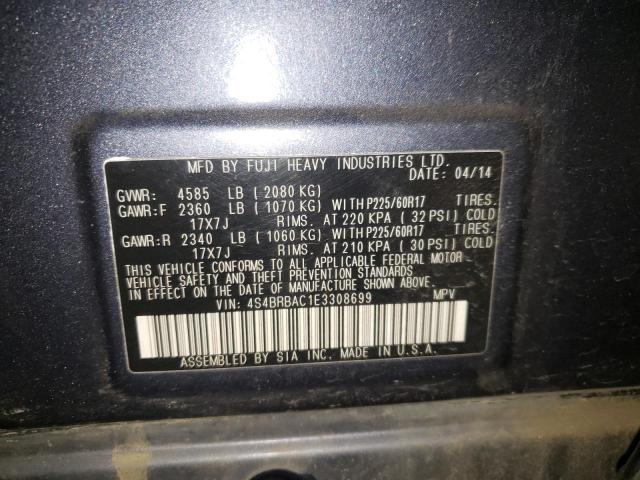 Photo 9 VIN: 4S4BRBAC1E3308699 - SUBARU OUTBACK 2. 