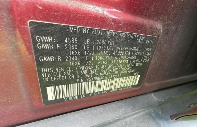 Photo 9 VIN: 4S4BRBAC2D3312887 - SUBARU OUTBACK 2. 