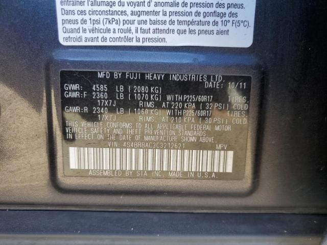 Photo 12 VIN: 4S4BRBAC3C3212621 - SUBARU OUTBACK 